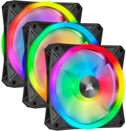 QL Series, Ql120 RGB, 120Mm RGB LED Fan, Triple Pack with Lighting Node Core, Black, Compatible with Desktop